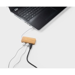 MOSER. HUB cu 2 porturi USB-A și 1 port USB-C din bambus - Natural - Img 2