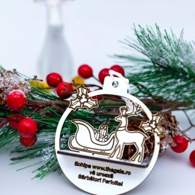 Ornament personalizat Crăciun – cu logo si mesaj