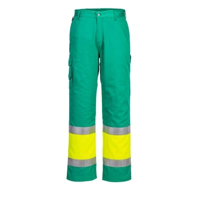 Pantaloni de serviciu Hi-Vis Lightweight Contrast clasa 1 Portwest L049, galben reflectorizant (galben/teal)