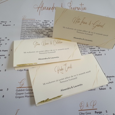 Plic ivory cu foita aurie