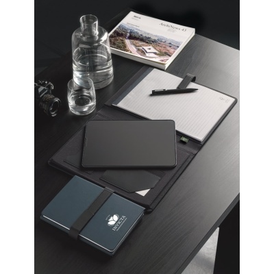 SANDERSON. Bloc de notițe A5 din PU (50% reciclat) cu două blocuri: pagini aliniate și pagini simple - Img 6