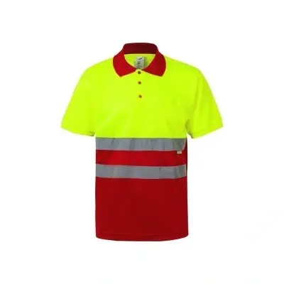 VL CUPID LARGE. Tricou polo bicolor bird-eye (160g/m²) cu mâneci scurte, din poliester (100%) - Img 3