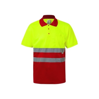 VL CUPID. Tricou polo bicolor bird-eye (160g/m²) cu mâneci scurte, din poliester (100%) - Img 3