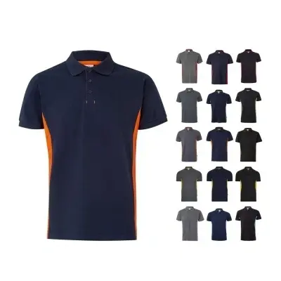 VL SUPAY. Tricou polo piqué bicolor (180g/m²), cu mânecă scurtă, din bumbac (60%) și poliester (40%)