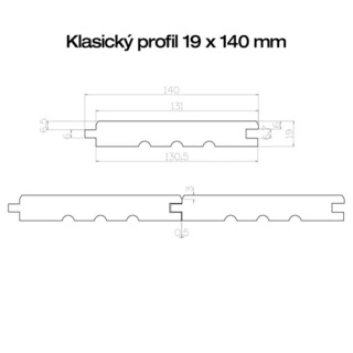 Profil fatada Classic pin termotratat 140x19mm tehnic