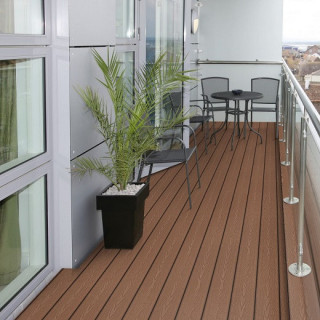 WPC Solid Hellbraun 143/22mm structura periat 3D balcon