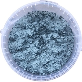 Chips decorativ gri albastru