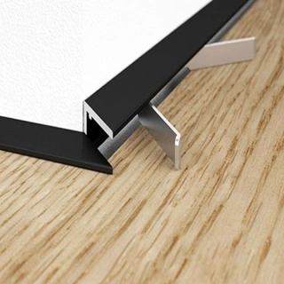 Profil ALU Mini-L 16x5mm negru, mini plinta instalare