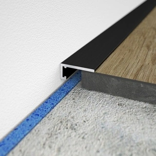 Profil ALU Mini-L 16x5mm negru, mini plinta perete