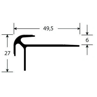 Profil ALU treapta SPC-LVT grosime 6mm schita