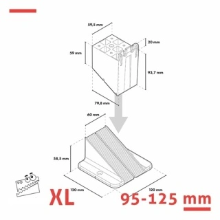 Plot suport reglabil 95-125mm iasi