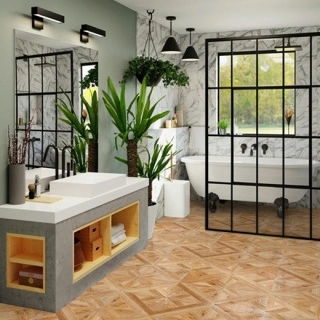 Parchet stejar Grand Palais 14mm stonewashed bath