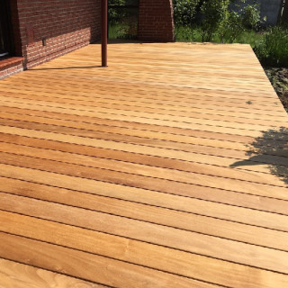 Deck lemn Garapa KD 90mm terasa