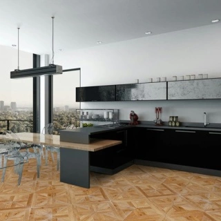 Parchet stejar Grand Palais 14mm stonewashed bucatarie