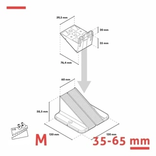 Picior plot reglabil M 35-65mm schita