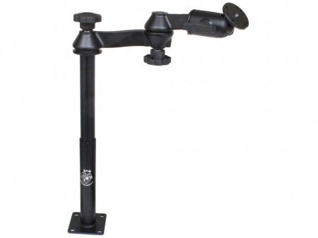 RAM® Tele-Pole™ tartórendszer 12" és 9" szárakkal, dupla lengőkarokkal és kerek bázissal