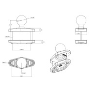 RAM® acélerősítésű bázis akár 10 cm széles zártszelvényekre D-méretű 2,25"-os golyóval