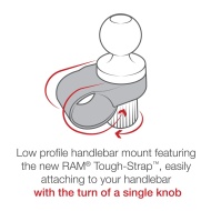 RAM® Quick-Grip™ XL telefontartó RAM® Tough-Strap™ kormányra szerelhető talppal