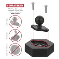 RAM® Vibe-Safe™ NPT adapterrel 2 lyukú tartókhoz