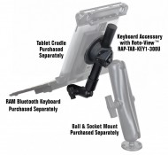 RAM® billentyűzet-kiegészítő tablet tartókhoz RAM® Roto-View™ adapterrel