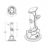 RAM® Twist-Lock™ tapadókorongos tartó rombusz alakú bázissal