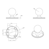 RAM® C-típusú (1,5"-os) univerzális tartószerkezet VESA-100 tartóval