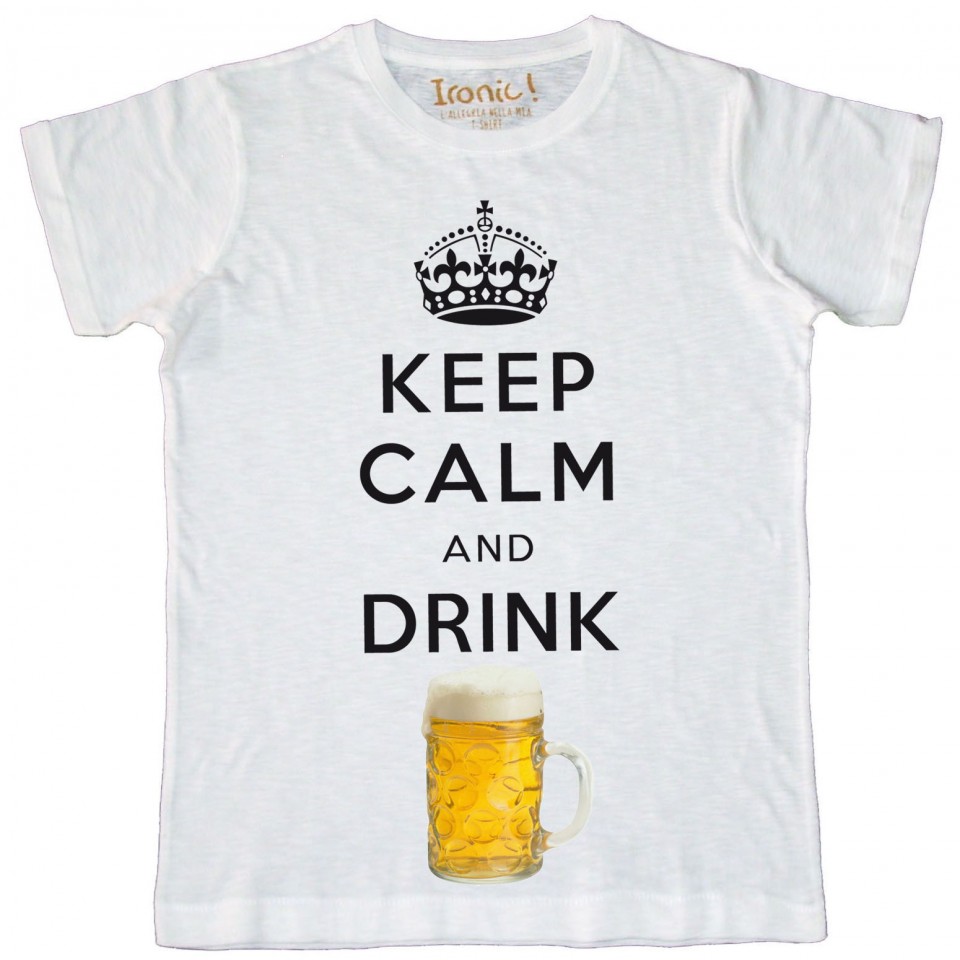 T-Shirt B29 Keep Calm Drink Wine – Maglietta Uomo Donna In Cotone 100%, Girocollo
