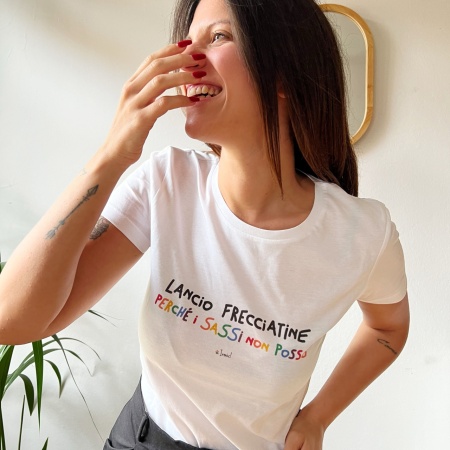 Maglia Donna "Lancio frecciatine perché i sassi non posso"