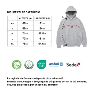 Felpa Cappuccio "Se vado a Lourdes io, l'acqua evapora" - Img 2