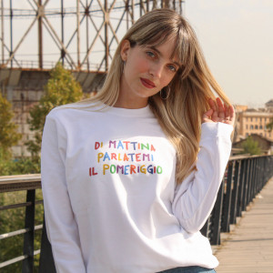 Felpa Donna "Di mattina parlatemi il pomeriggio" - Img 2