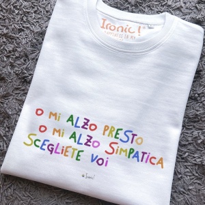 Felpa Donna "O mi alzo presto o mi alzo simpatica" - Img 2