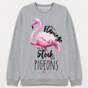 Felpa Donna "Be a Flamingo..."