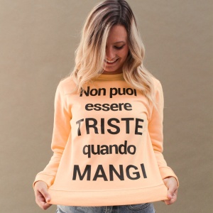 Felpa Donna "Non puoi essere triste quando mangi" - Img 2