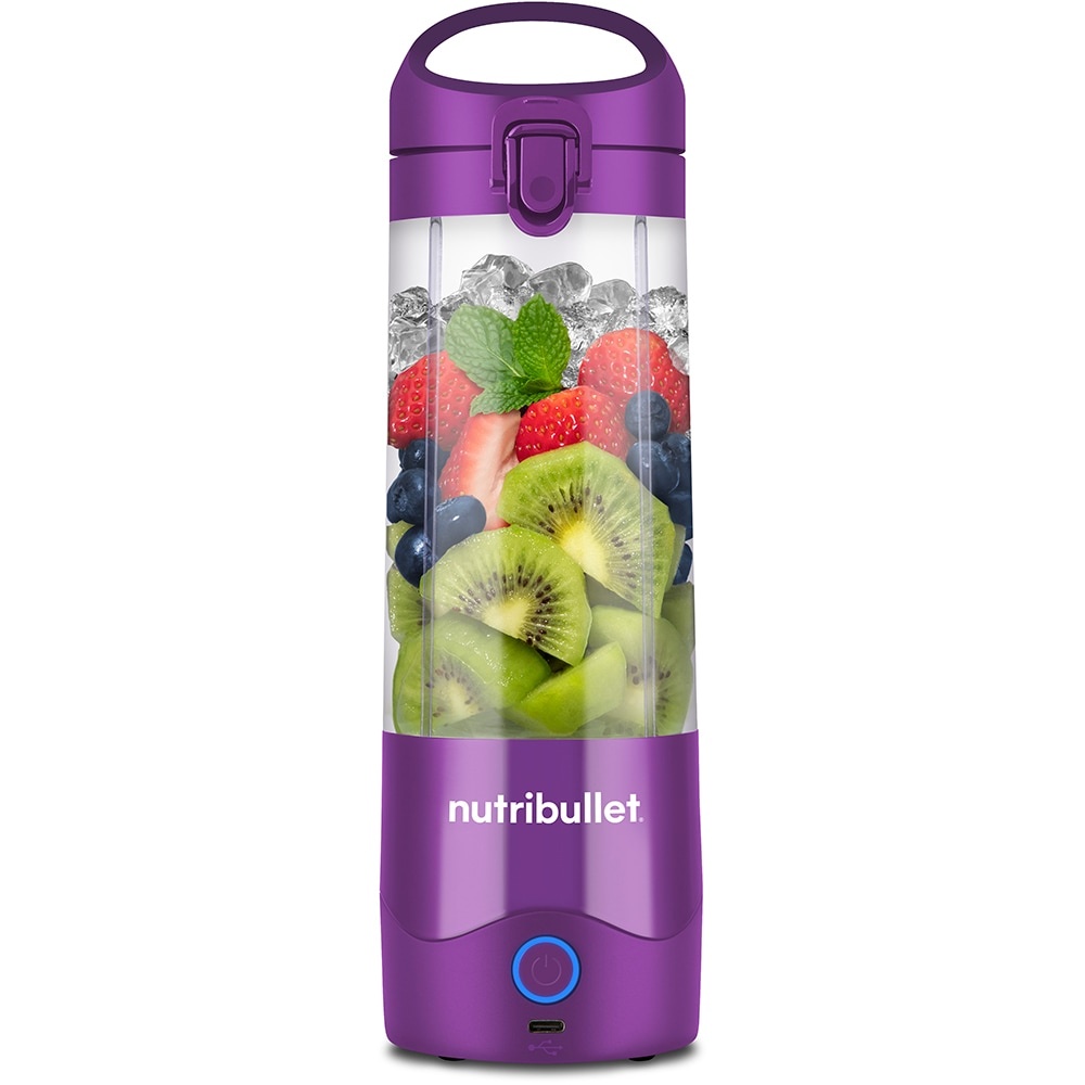 Blender portabil Nutribullet® NBP003PU, Cupa 475 ml, USB-C, Mov