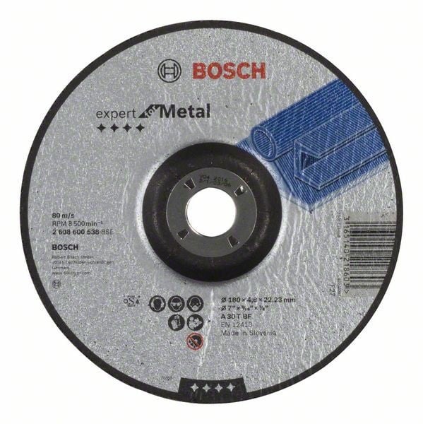 Bosch Disc de degrosare cu degajare Expert for Metal A 30 T BF, 180mm, 4.8mm