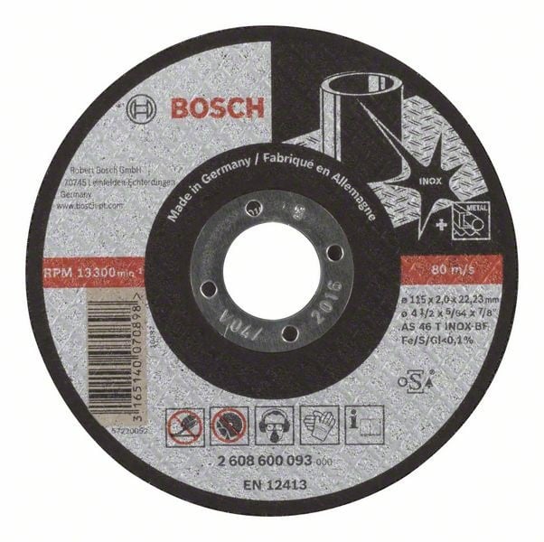 Bosch Disc de taiere drept Expert for Inox AS 46 T INOX BF, 115mm, 2.0mm