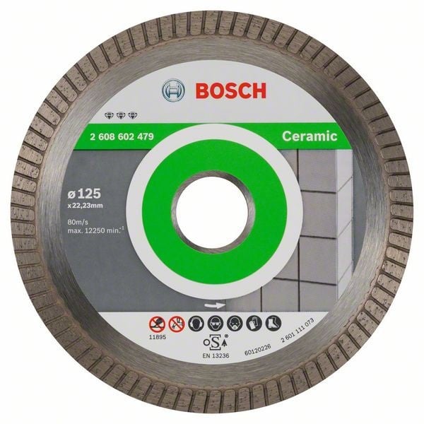 Bosch Disc diamantat Best for Ceramic Extra-Clean Turbo 125x22.23x1.4x7mm