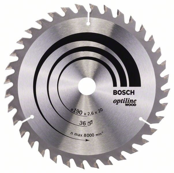 Bosch Panza ferastrau circular Optiline Wood, 190x20x2.6mm, 36T, reductie 16mm - 1 | YEO