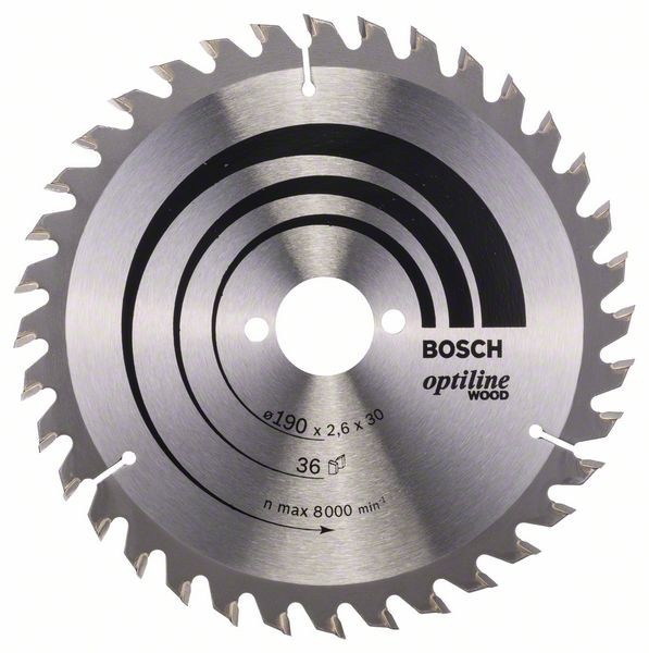 Bosch Panza ferastrau circular Optiline Wood, 190x30x2.6mm, 36T