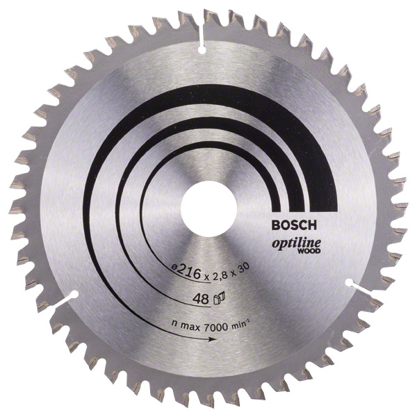 Bosch Panza fierastrau circular Optiline Wood, 216x30x2.8mm, 48T