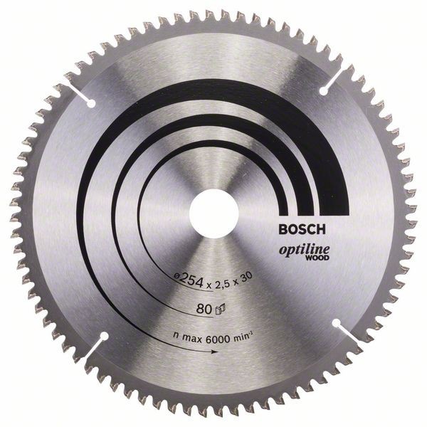 Bosch Panza fierastrau circular Optiline Wood, 254x30x2.5mm, 80T