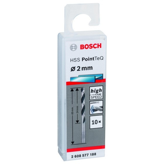 Bosch Set 10 burghie spiral HSS PointTeQ, 2x24mm