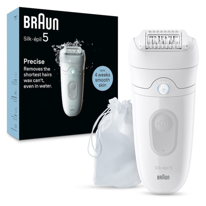 Epilator Braun Silk-épil 5 5-011, 40 pensete, 2 viteza, Alb/Gri - 3 | YEO