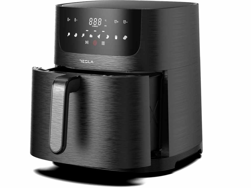 Friteuza aer cald Tesla AF800B, 8 L, 1800WPanou digital, 8 programe, Negru