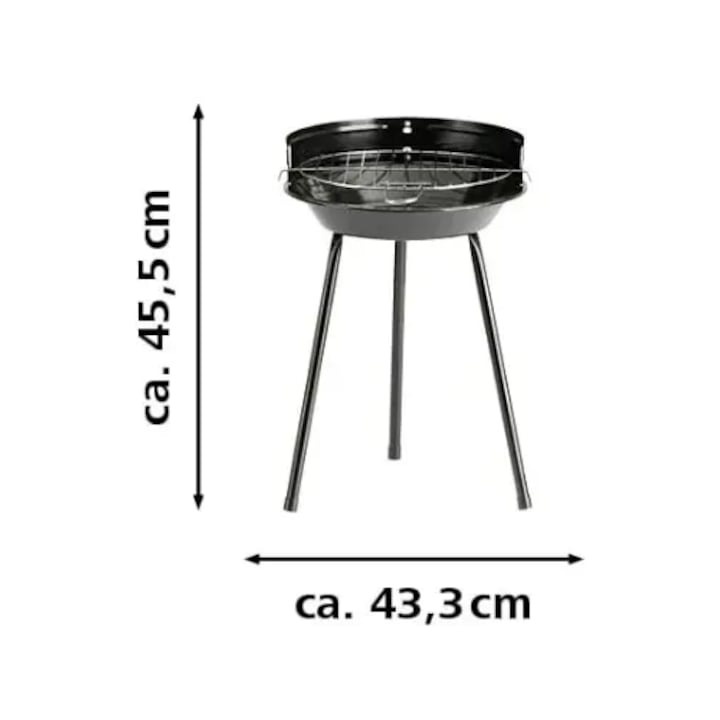 Gratar pe carbune Landmann, 35.5x43.5x45 cm, Negru - 1 | YEO