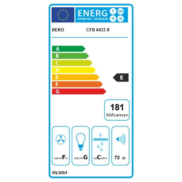 Hota traditionala Beko CFB6433X, Putere de absorbtie 380 mc/h, 2 Motoare, 3 Trepte putere, Filtru lavabil, 60 cm, Inox