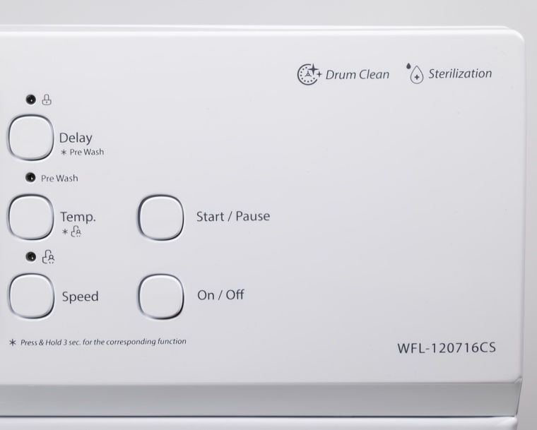 Masina de spalat rufe VIVAX WFL-120716CS, 7 kg, 1200 RPM, Clasa E, Baby Care, Eco, Control electronic, Blocare acces copii, Temperatura reglabila, Drum Clean Sterilization, Program Rapid, Delay Start, 16 programe, Alb - 3 | YEO