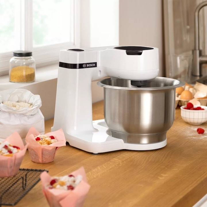 Robot de bucatarie Bosch MUMS2EW00, 700 W, 4 viteze, bol 3.8 l, Mixare planetara 3D, Alb - 3 | YEO