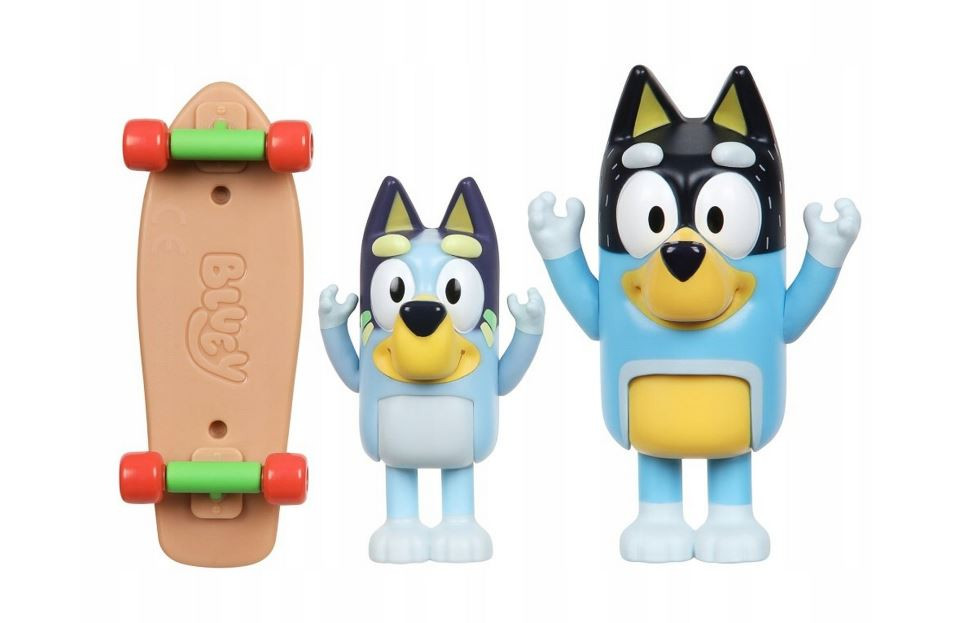 Set 2 figurine Bluey - Bluey & Bandit, Skateboard - 1 | YEO