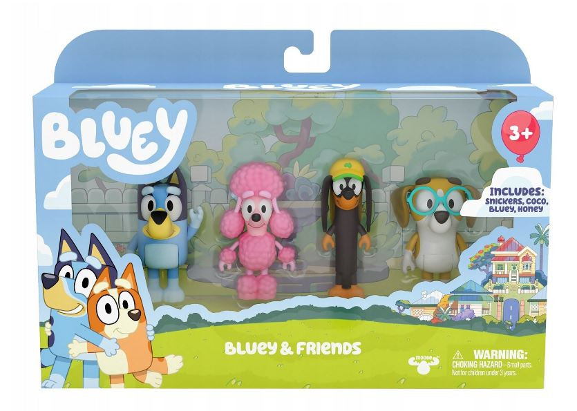 Set 4 figurine Bluey - Bluey & Friends